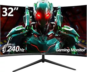 Gawfolk 32 Inch Curved Gaming Monitor 240Hz PC Screen Full HD 1080P, Frameless 1 - Picture 1 of 7