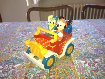 AUTO TOPOLINO PAPERINO DISNEY ILLCO TOYS ANNI 80/90 NEW MICKEY MOUSE DONALD DUCK - Immagine 1 di 4
