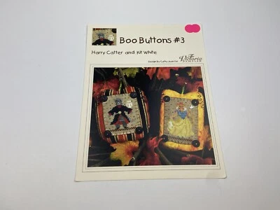 The Victoria Sampler Boo Buttons #3 Counted Cross Stitch Pattern Harry Catter - Image 1 of 3