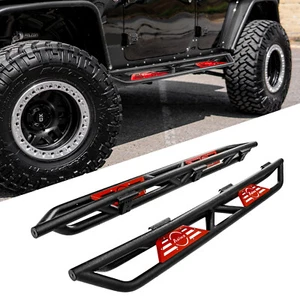Running Boards for 2018- 2024 Jeep Wrangler JL Unlimited 4 Door Steel Side Steps - Picture 1 of 8