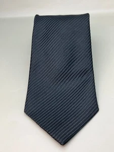 David Donahue Tie 100% Silk Black Striped Woven 58X4 - Picture 1 of 7