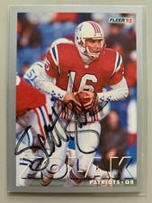 1993 Fleer Scott Zolak Signed Card-New England Patriots-Proof