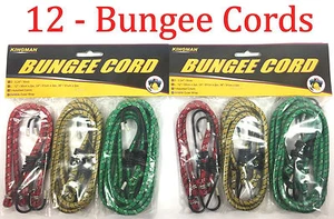 12pc Bungee Cord Tie Down Straps Bungie Assortment Set 12" 24" & 36" - Picture 1 of 4