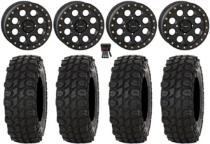 System 3 SB-7 14" Wheels Black (4+3) 32" XComp ATR Tires Can-Am Maverick X3 - Picture 1 of 4