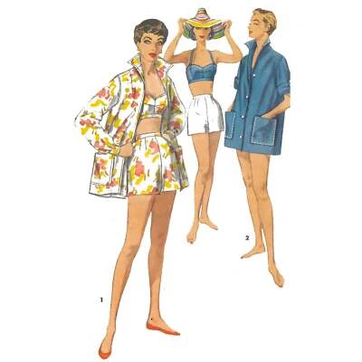 Vintage 1950s Pattern – Three-piece Playsuit - Bust=34” (86.4cm) - Image 1 of 4
