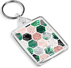 Tropical Tiles Keyring Mosaic Plants Nature Garden Abstract Plant Gift #15968