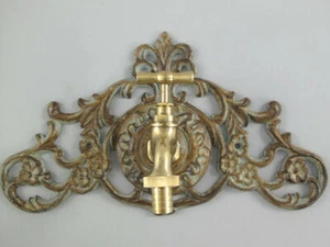 Wandplatte 17x30cm Gusseisen mit Messing Wasserhahn 3/4 Zoll Wandbrunnen - Bild 1 von 12