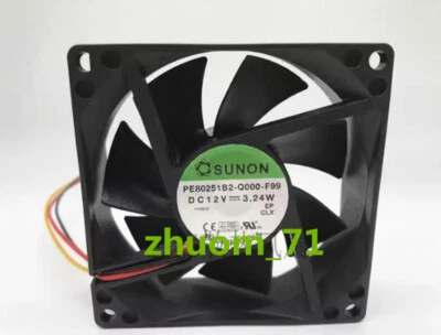 1PC SUNON 8025 PE80251B2-Q000-F99 DC12V 3.24W 80*25MM inverter fan - Image 1 of 3