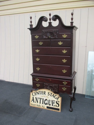 63688 Antique Mahogany High Boy Chest Dresser Cover