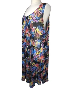 NWOT Swimsuits For All 26/28 Quincy Mesh Sheer Hi Low Floral Swim Cover Up Dress - Picture 1 of 14
