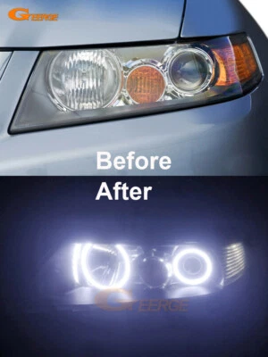 Kit de anillos halo ojos de ángel LED para Honda Accord Cl7 Cl8 Cl9 Cm2 Acura Tsx COB Foto 1 de 4