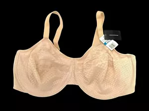 Wacoal Full Coverage Beige Lace & Mesh Underwire Bra 44DDD 857210 - Picture 1 of 9