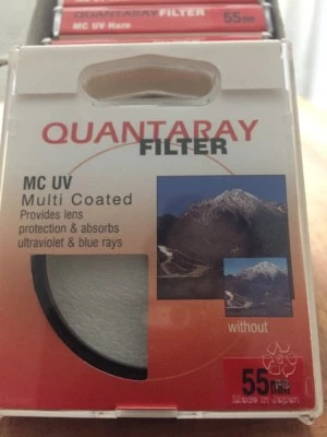 10 Quantaray 55mm Multi-Coated UV PHOTO VIDEO FILTER - Glass Lens Protector- NEW - Image 1 of 4