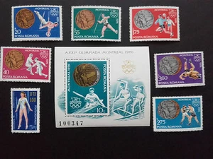 1976 -Romania-Sport-Olympics Gold Medals Montreal, Mi.3372-3378+Bk.137 , MNH - Picture 1 of 1