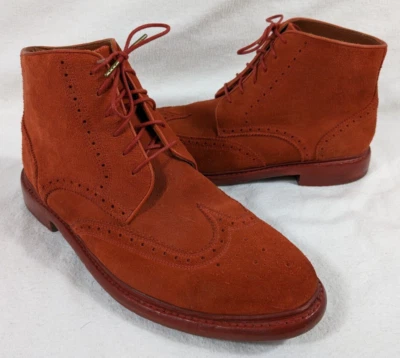 FLORSHEIM by DUCKIE BROWN Hombres 11 Botas Punta de Ala Cuero Perforado Rosa Desierto Foto 1 de 4