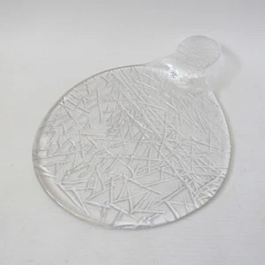Swedish glass serving cheese plate platter. Guldkrokens Glashytta HJA. Brutalist - Picture 1 of 10