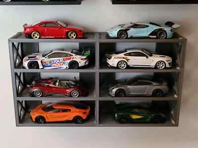 Modular Hot Wheels 1:64 8 Cars - 3X2 Wall Display Shelf Toy Storage 6 Colors