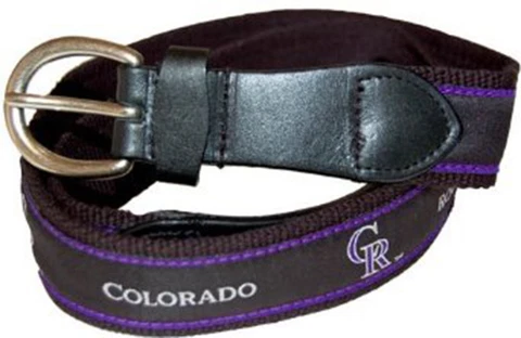 The Mark Adult Canvas Material MLB Colorado Rockies Belt w/Buckle Closure Cover