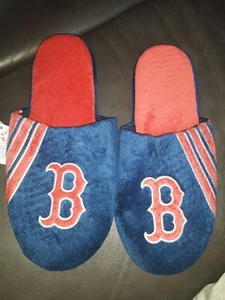 L NFL Forever Collectibles Jersey Slide Slippers Boston Red Sox NEW stripe bag57 - Picture 1 of 1