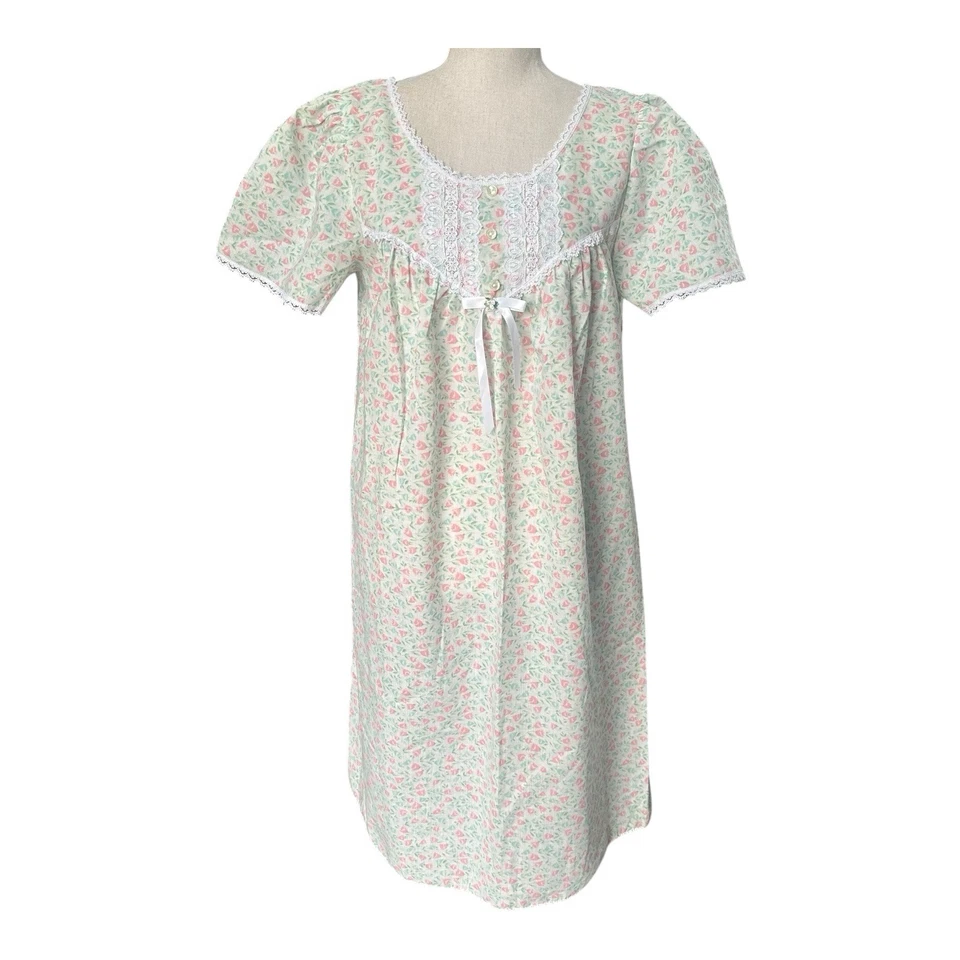 De Colección Enchantmates Miss Elaine Floral Algodón Camisón Encaje Borde Arco Cottagecore M Foto 1 de 4