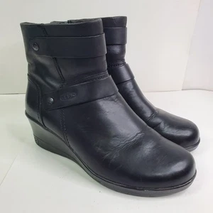 Keen Damen-Stiefeletten schwarz Leder seitlicher Reißverschluss Kate Keilabsatz Größe 9 - Bild 1 von 11
