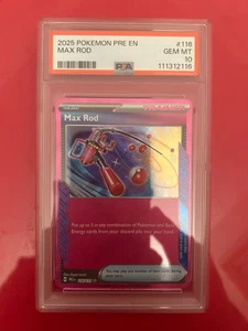 PSA 10 2025 Pokemon PRE EN Max Rod #116 GEM MINT Slab - Picture 1 of 2