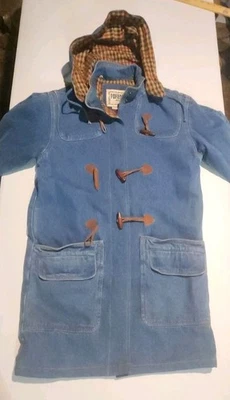 De Colección FORENZA Abrigo Chaqueta Denim Estadio Coche Forro a Cuadros Bolsillos Palanca -M- Foto 1 de 4
