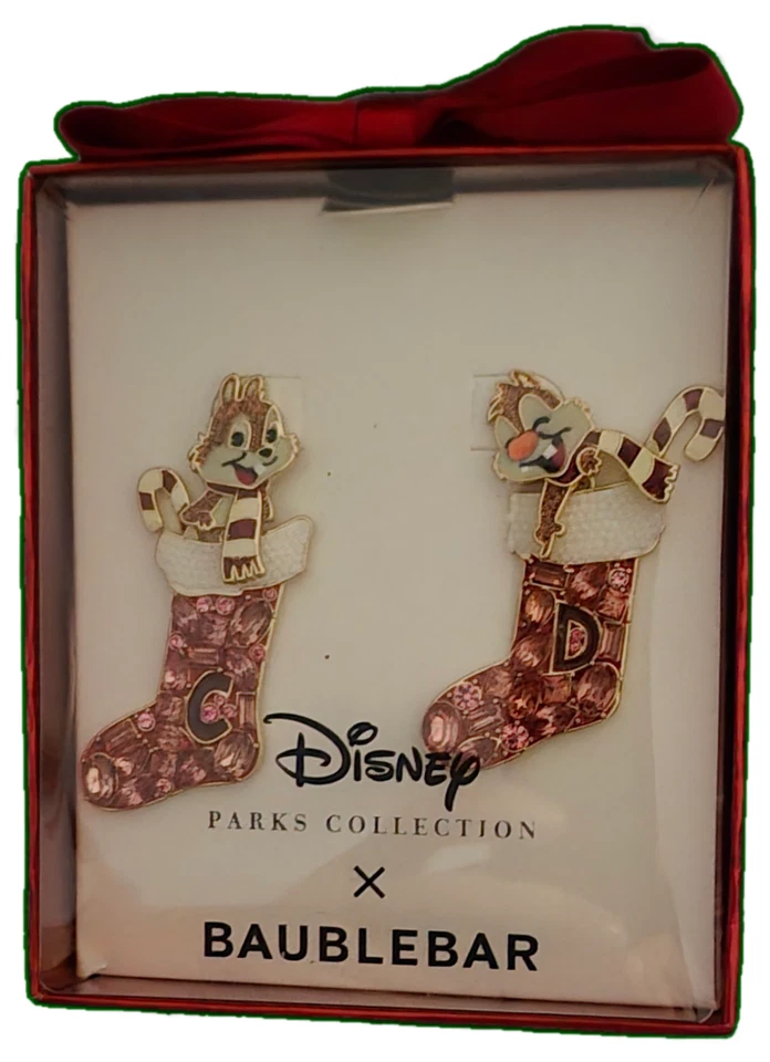 Pendientes de vacaciones de Navidad Chip & Dale de los parques y chuchería de Disney Foto 1 de 4