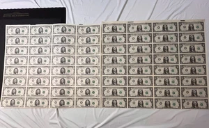 1995 Uncut Sheets of 32 five dollar $5 & 32 one dollar $1 Federal Reserve Notes - Picture 1 of 7