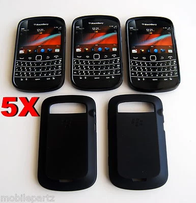 5 x Genuino BlackBerry Negro Suave Estuche Cubierta para Negrita 9900 ACC-38873-201 Foto 1 de 4
