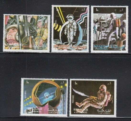 SHARJAH Apollo 17 MNH 套装 — 第 1/1 张图片