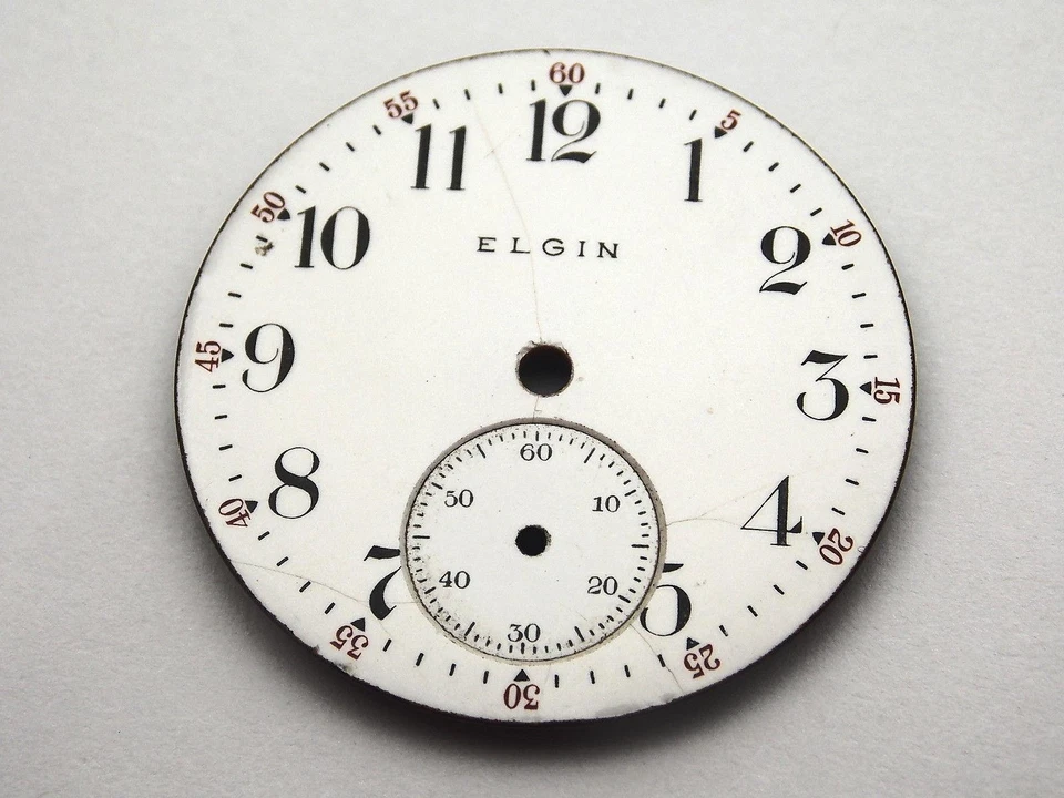 Reloj antiguo Elgin 28,9 mm EE. UU. esfera para relojes de bolsillo subesfera blanca vintage Foto 1 de 1