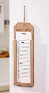 Memo Board "Geburtstage" aus Holz, Wand Dauer Kalender Notiz Pinn Tafel - Bild 1 von 5