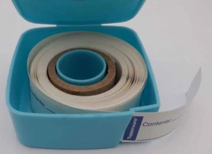 Tupperware Dispenser Porta Etichette Blu Vintage con Etichette Congelatore - Foto 1 di 5