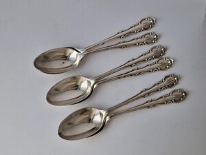 Pretty Antique Set of 6 Solid Sterling Silver Coffee Spoons 1917/ 10.6 cm/ 62 g