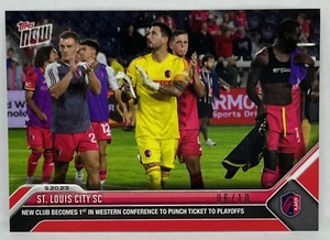 2023 Topps Now MLS #201 St. Louis City SC Make Playoffs RED Parallel 06/10