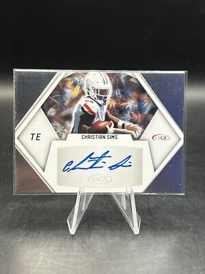 Christian Sims 2023 Sage Silver Autograph auto L.A. Rams Bowling Green - Image 1 of 2
