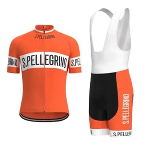San Pellegrino Cycling Short Sleeve Jersey Set Cycling Bib Shorts Bicycle Jersey - Picture 1 of 8