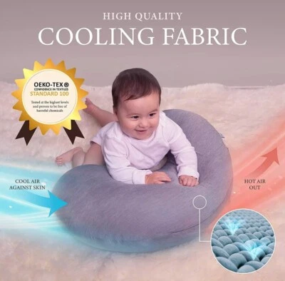 Pharmedoc Nursing Pillow My Little Bean Cooling Fabric Dark Grey Breastfeeding - Image 1 of 4