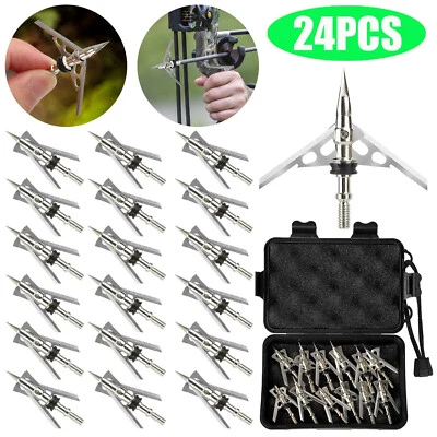 24Pc Hypodermic Trypan 2 Blade 100 Grain 2" Cut Dia Expandable broadheads - Image 1 of 4