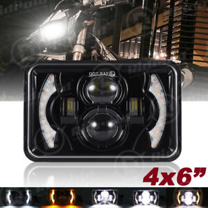 4x6" LED Headlight Halo Projector Hi-Lo Sealed Beam For YAMAHA TW200 DT 125 RE