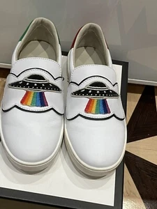 Gucci Spaceship White Leather Sneakers Unisex Boy Girl NIB Sz US13/EU31 RTL $430 - Picture 1 of 7