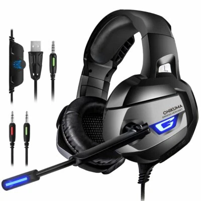 Pro Stereo Gaming Headset 60mm Driver 7.1 Surround Sound Noise Cancelling Mic  - Image 1 of 4