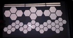 REFLEKTIERENDE AUFKLEBER DECALS Formen HEX X50 WEISS/ROT/BLAU FRANKREICH GESEHEN WERDEN FRANKREICH  - Bild 1 von 5