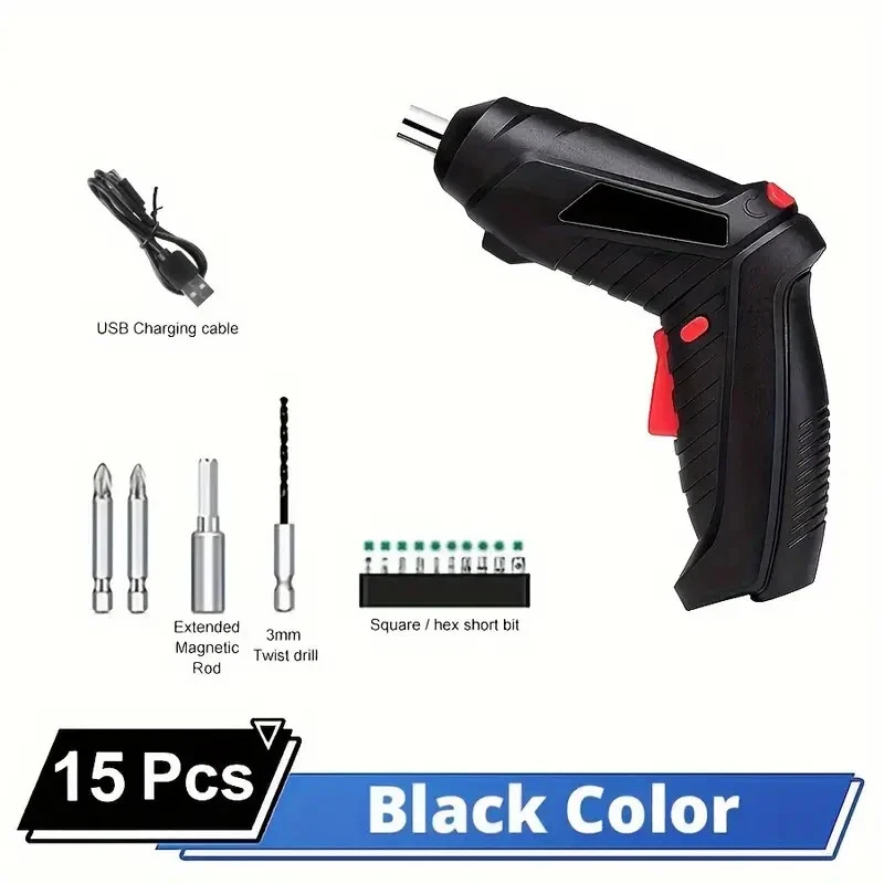 TOOL, CORDLESS DRILL WITH BITS AND CHARGE CORD. 15 PC SET. - Image 1 of 1