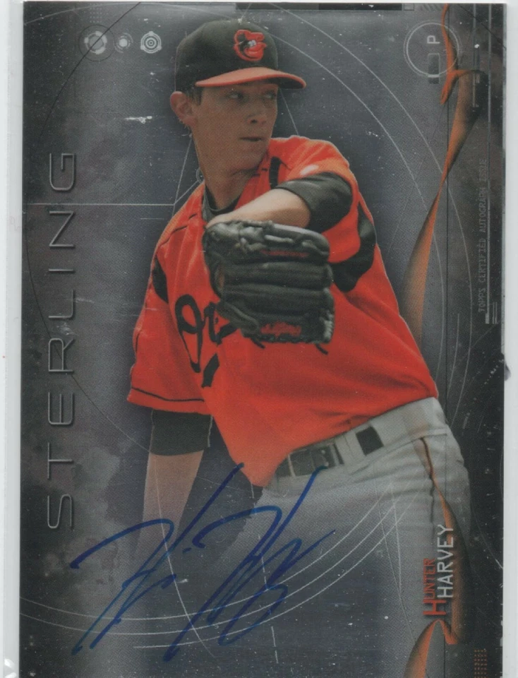 2014 Bowman Sterling Prospect Hunter Harvey BALTIMORE ORIOLES AUTOGRAPH RC 54 - Image 1 of 1