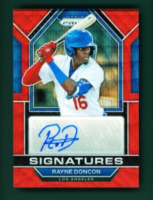 2023 Panini Prizm Rayne Doncon Ruby Wave Auto Dodgers Prospect Autograph #SIG-RD - Image 1 of 2