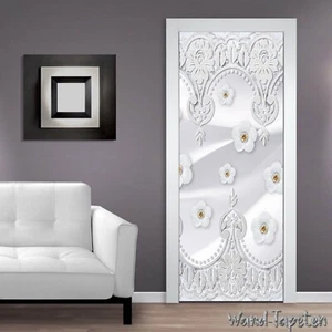 Papel pintado de puerta autoadhesivo mural puerta póster joyería bohemia blanco 1459 - Imagen 1 de 2