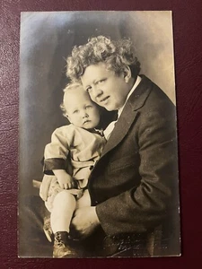 Father & Son, Man, Child Real Photo Postcard RPPC ~ Philadelphia PA - Picture 1 of 3