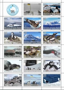 STAMP SHEET Ukrainian Antarctic station Academician Vernadsky 25 years - Picture 1 of 2